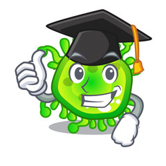 Wall Mural - Graduation cartoon microba virus bacteria in body