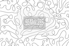 Line Abstract Seamless Pattern With Hand Drawn Lines. Wavy Striped Vector Illustration. Irregular Abstract Grid Texture