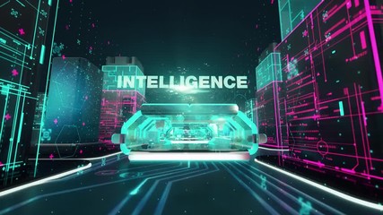 Wall Mural - Transhumanism with digital technology concept