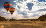 Fototapeta  - Hot Air Balloon travel over desert