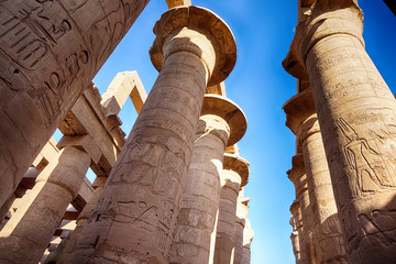 Wall Mural - Great Hypostyle Hall and clouds at the Temples of Karnak