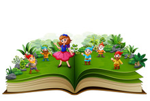 Story Book With Snow White And Dwarf