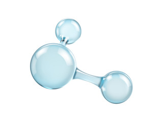 Wall Mural - glass molecule model. reflective and refractive abstract molecular shape isolated on white backgroun
