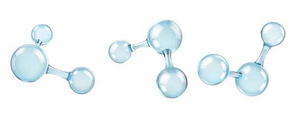 glass molecules model. reflective and refractive abstract molecular shape isolated on white backgrou