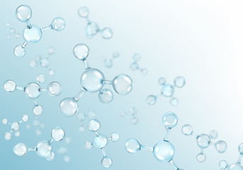 Wall Mural - abstract molecules design. atoms. molecular structure with blue spherical particles. vector illustra