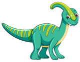 Fototapeta Dinusie - Cute green dinosaur character