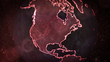 Digital Red Earth On North America