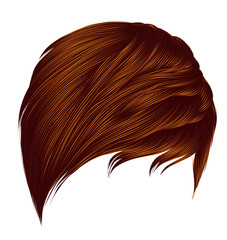 trendy woman short  hairs  Red ginger redhead  colors . fringe . fashion beauty style . realistic  3d .