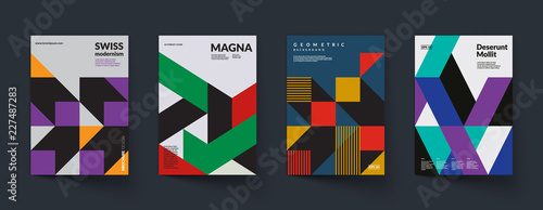 Fotografía Retro geometric covers design. Swiss modernism. Eps10 vector.