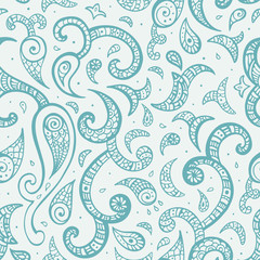 Canvas Print - Seamless Paisley vintage background. Elegant Hand Drawn vector pattern.