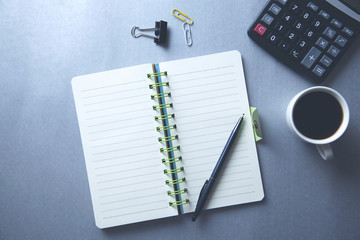 notebook on the desktop
