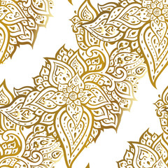 Sticker - Seamless Paisley vintage background. Elegant Hand Drawn vector pattern.