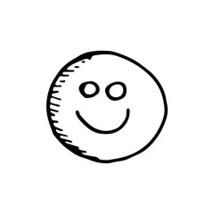 Wall Mural - smile drawing icon. sketch isolated object