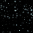 Christmas falling snow vector isolated on dark background. Snowflake decoration effect. Xmas snow flake pattern. Magic snowfall texture. Winter snowstorm backdrop illustration.