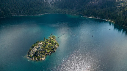 Wall Mural - Drone view of the Emerald Bay in South Lake Tahoe California