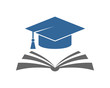 Vector Graduation Hat and Book School Sign Symbol Icon Logo Design Inspiration