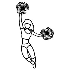 Wall Mural - cheerleader girl icon