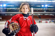 young girl hockey players.