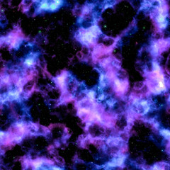 Wall Mural - Night sky with blue red magenta colored nebula and stars seamless tiling