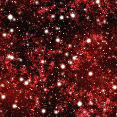 Wall Mural - night sky with red nebula and stars seamless tiling