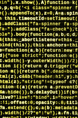 Wall Mural - javascript functions, variables, objects. monitor closeup of function source code. it specialist wor