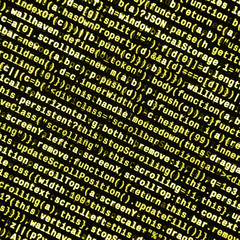 Computer program preview. Programming code typing. Information technology website coding standards for web design
