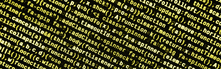 Computer program preview. Programming code typing. Information technology website coding standards for web design