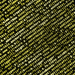 Computer program preview. Programming code typing. Information technology website coding standards for web design