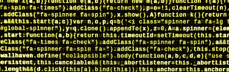 Computer program preview. Programming code typing. Information technology website coding standards for web design