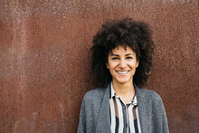 Funny Woman With Afro Hairstyle.