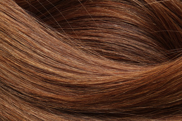 Wall Mural - Texture of healthy red hair as background, closeup