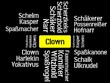 © domoskanonos - Das Wort - Clown - abgebildet in einer Wortwolke mit zusammenhängenden Wörtern