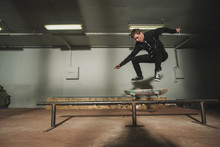 Young Man Skateing Indoors