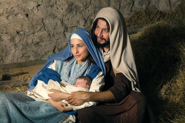 Poster - Mary and Joseph nativity scene