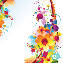 Decorative Colorful Floral Background