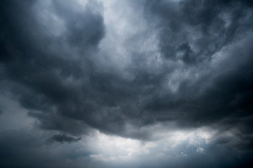 dark storm clouds with background,Dark clouds before a thunder-storm.