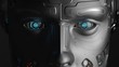 3D Render very detailed Futuristic Robot face