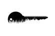 © majivecka - Vector silhouette of key in the grass on white background.