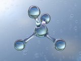 Fototapeta Łazienka - Illustration of molecule model. 3D