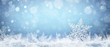 Leinwandbild Motiv Snowflake On Natural Snowdrift Close Up - Christmas And Winter Background
