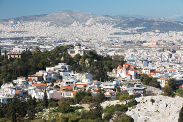 Wall Mural - View of Athens from a height, Greece
