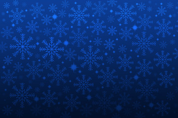 white snowflakes on a blue background