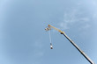 Bungee jumping with a crane. Active sport.