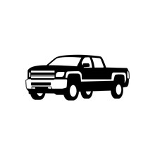 Truck Pick Up Vector Silhouette. Truck Logo Icon