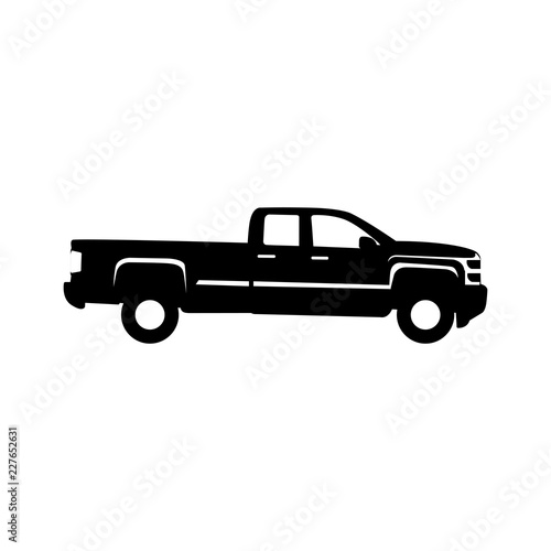 Загрузите стоковый векторный объект «truck pick up vector silhoue...