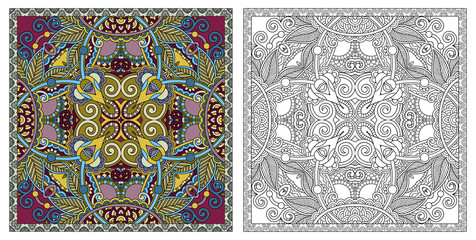 coloring pages, coloring book for adults, authentic carpet desig