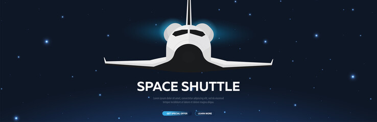 Wall Mural - space travel. space shuttle. astronomical galaxy space background. vector illustration.