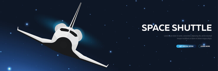 Wall Mural - space travel. space shuttle. astronomical galaxy space background. vector illustration.