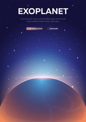 Wall Mural - exoplanet. astronomical galaxy space background. vector illustration.