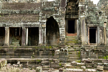 Siem Reap; Kingdom of Cambodia - august 24 2018 : Angkor Bayon temple